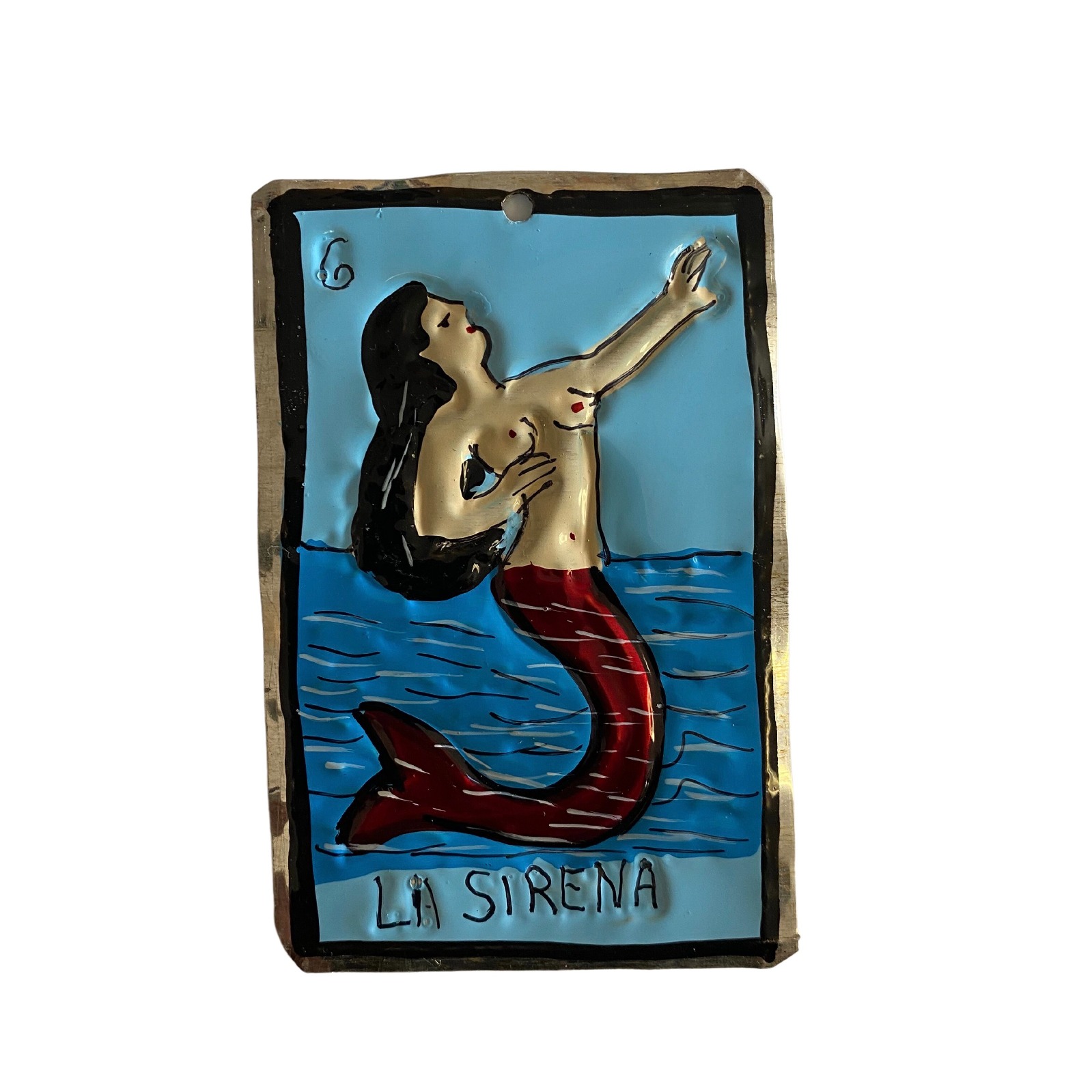 Loteria La Sirena Tin Ornament Loteria La Sirena Tin Ornament